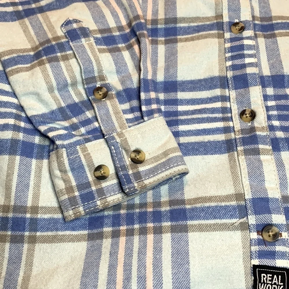 NWT Plaid Real Work Shirt - Picture 3 of 7